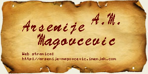 Arsenije Magovčević vizit kartica